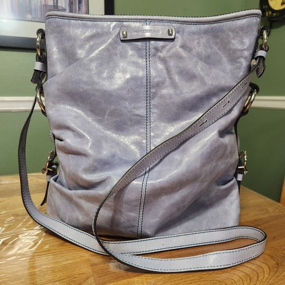 Francesco Biasia Blue Premium Italian Leather Adjustable Crossbody Bag - Picture 1 of 9